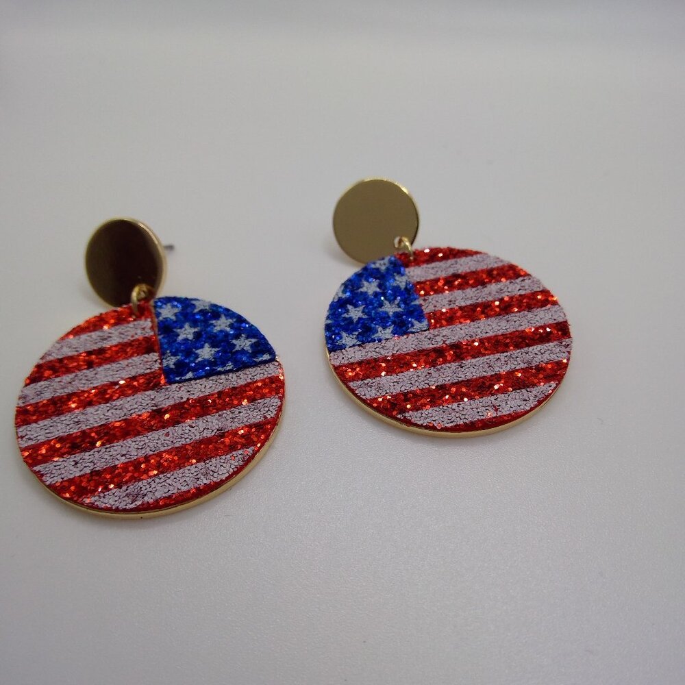 105. Flag Drop Earrings - Picture 2 of 2